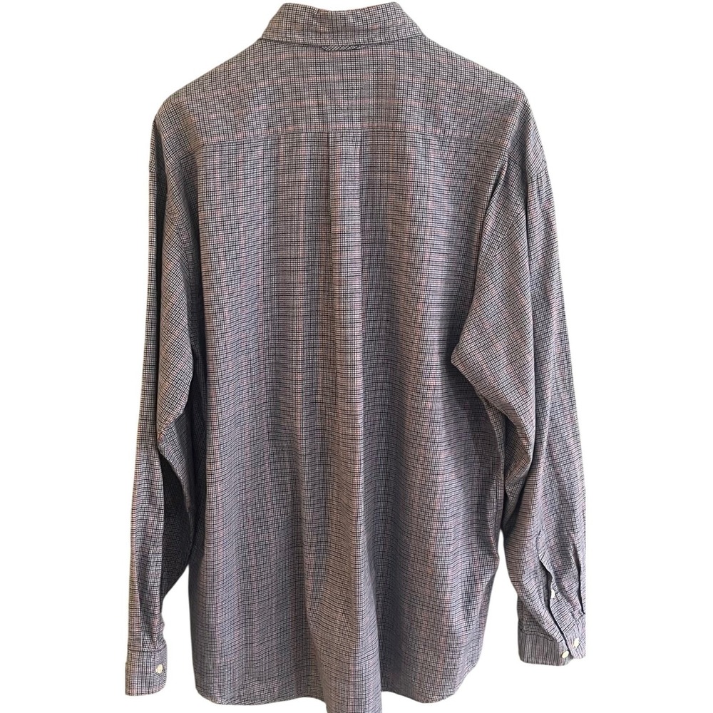 Tommy Hilfiger Men's Blue Black Orange‎ Small Check Cotton Long Sleeve Shirt XL - Picture 3 of 6